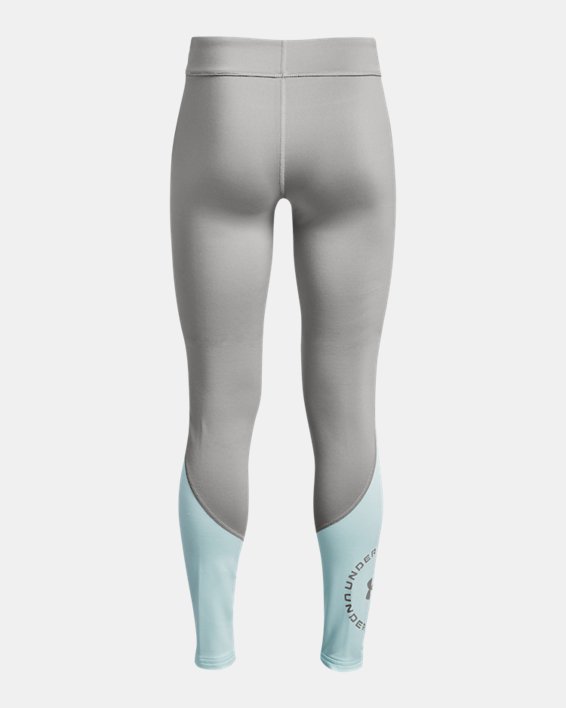 Girls' UA Cold Weather Branded Leggings in Gray image number 1